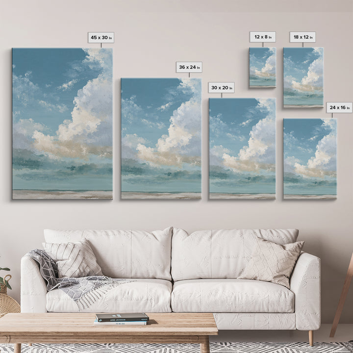 Sky and Cloud Scene Framed Canvas Print, Medical Office Art, Office Decor, Abstract Art, Calm, Anatomy Wall Art, MOA-2x3-17