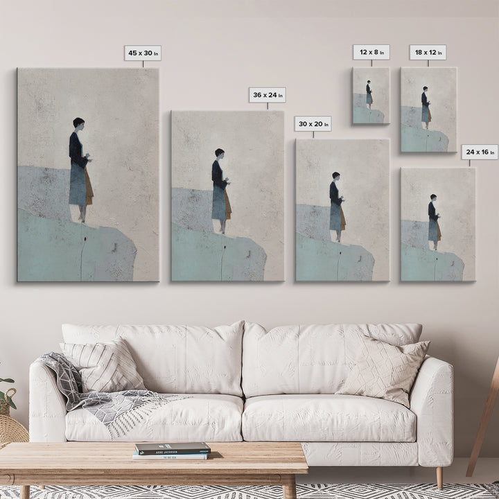 Simple Line Figure Framed Canvas Print, Medical Office Art, Boho Decor, Office Decor, Fine Art, Calm, Printable Wall Art, MOA-2x3-2