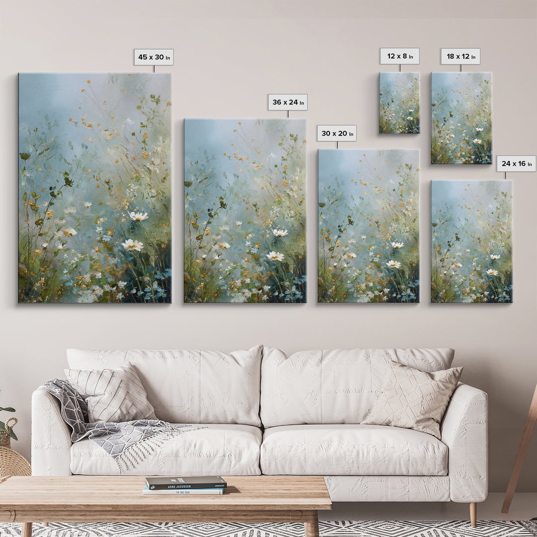 Sunlit Meadow with Wildflowers and Calm Mood Canvas Print, Medical Office Art, Digital Wall Art, Office Decor, Calm, MOA-2x3-20