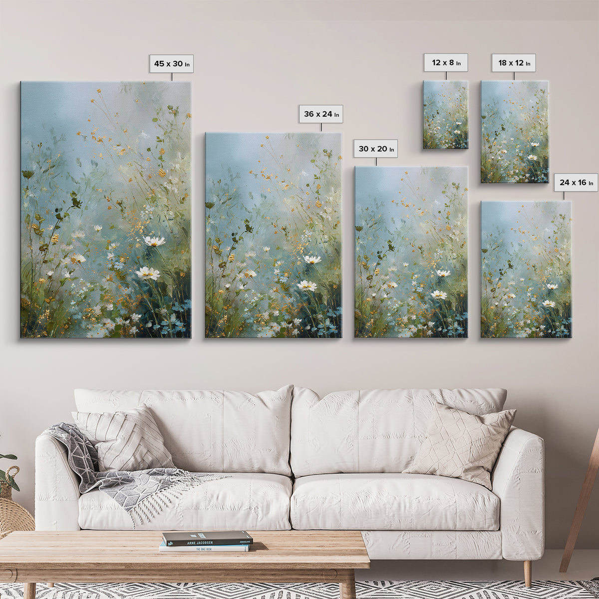 Sunlit Meadow with Wildflowers and Calm Mood Canvas Print, Medical Office Art, Digital Wall Art, Office Decor, Calm, MOA-2x3-20