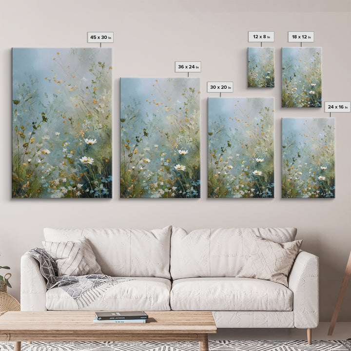 Sunlit Meadow with Wildflowers and Calm Mood Canvas Print, Medical Office Art, Digital Wall Art, Office Decor, Calm, MOA-2x3-20