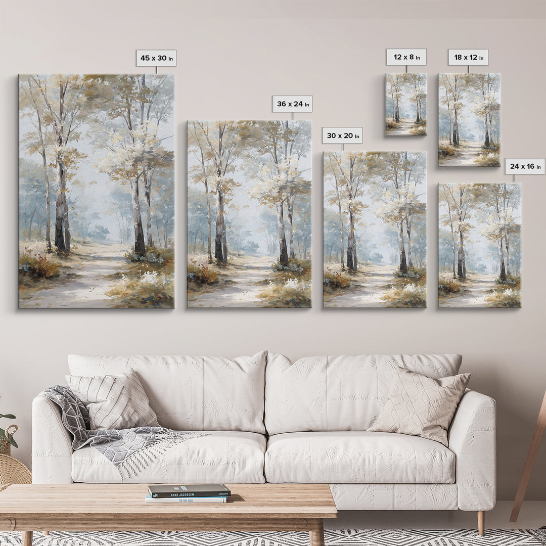 Gentle Forest Path Framed Canvas Print, Medical Office Art, Wall Art, Office Decor, Oil Painting, Calm, Printable Card, MOA-2x3-25