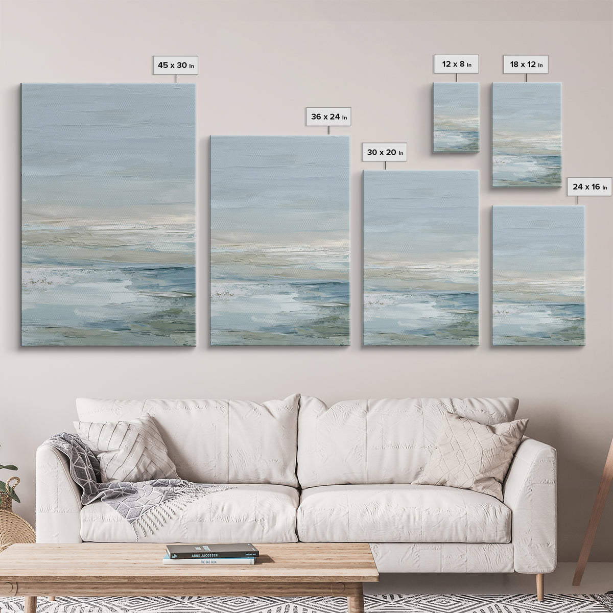 Soft Mountain Landscape Framed Canvas Print, Medical Office Art, Contemporary Art, Office Decor, Fine Art, Calm, Animal Art, MOA-2x3-34