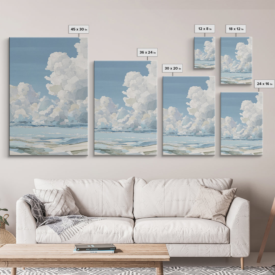 Sky and Cloud Scene Framed Canvas Print, Medical Office Art, Office Decor, Abstract Art, Calm, Anatomy Wall Art, MOA-2x3-41