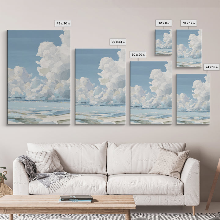 Sky and Cloud Scene Framed Canvas Print, Medical Office Art, Office Decor, Abstract Art, Calm, Anatomy Wall Art, MOA-2x3-41