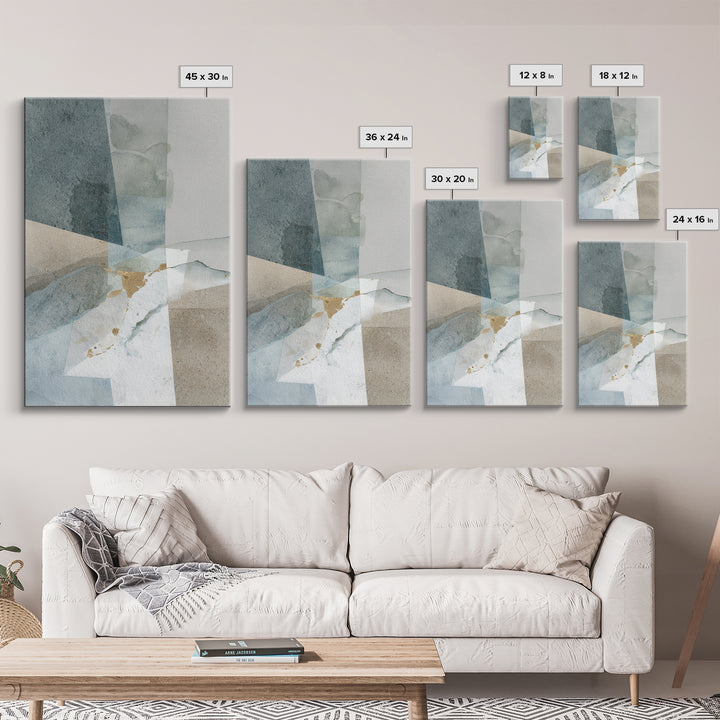 Clean Geometric Composition Framed Canvas Print, Medical Office Art, Room Decor, Office Decor, Abstract Art, Calm, MOA-2x3-42