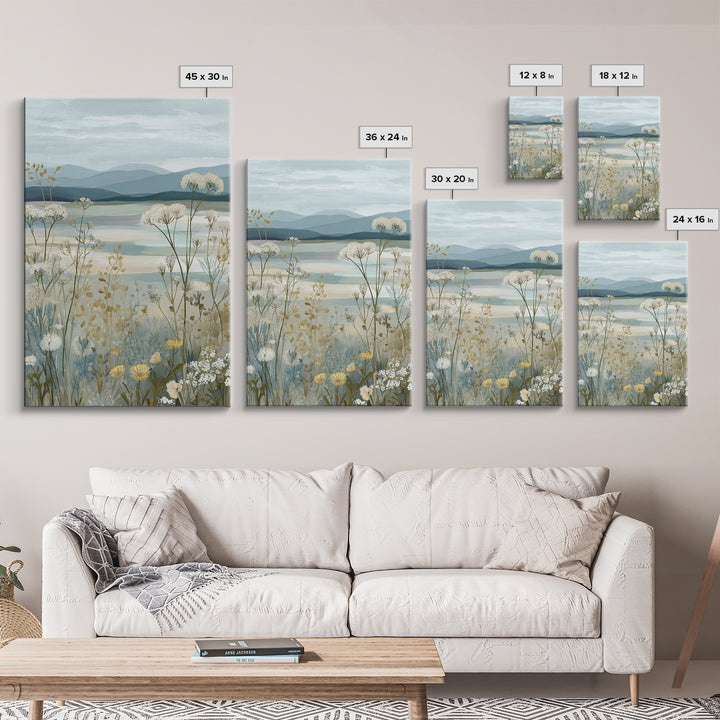 Sunlit Meadow with Wildflowers and Calm Mood Canvas Print, Medical Office Art, Neuroscience Art, Office Decor, Calm, MOA-2x3-44