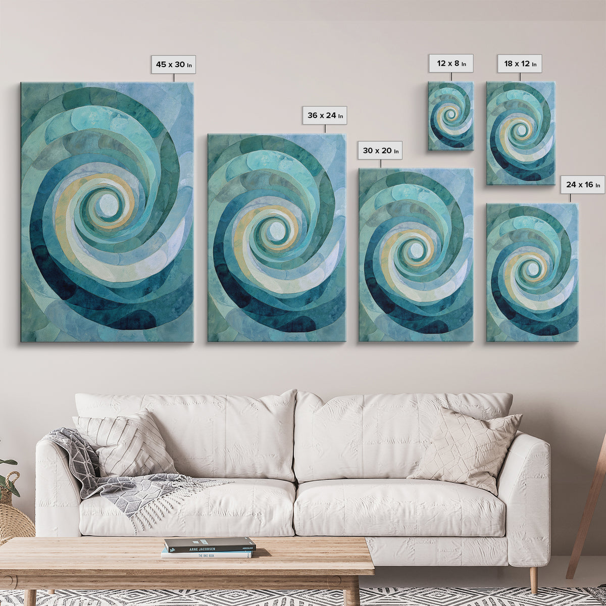 Abstract Healing Spiral Framed Canvas Print, Medical Office Art, Wall Art, Office Decor, Fine Art, Calm, Printable Card, MOA-2x3-47