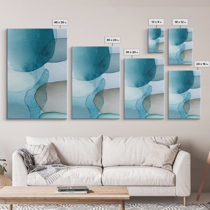 Calming Blue Abstract Canvas Print, Medical Office Art, Medical Art, Office Decor, Fine Art, Calm, Biology Art, Nurse Wall Art, MOA-2x3-57