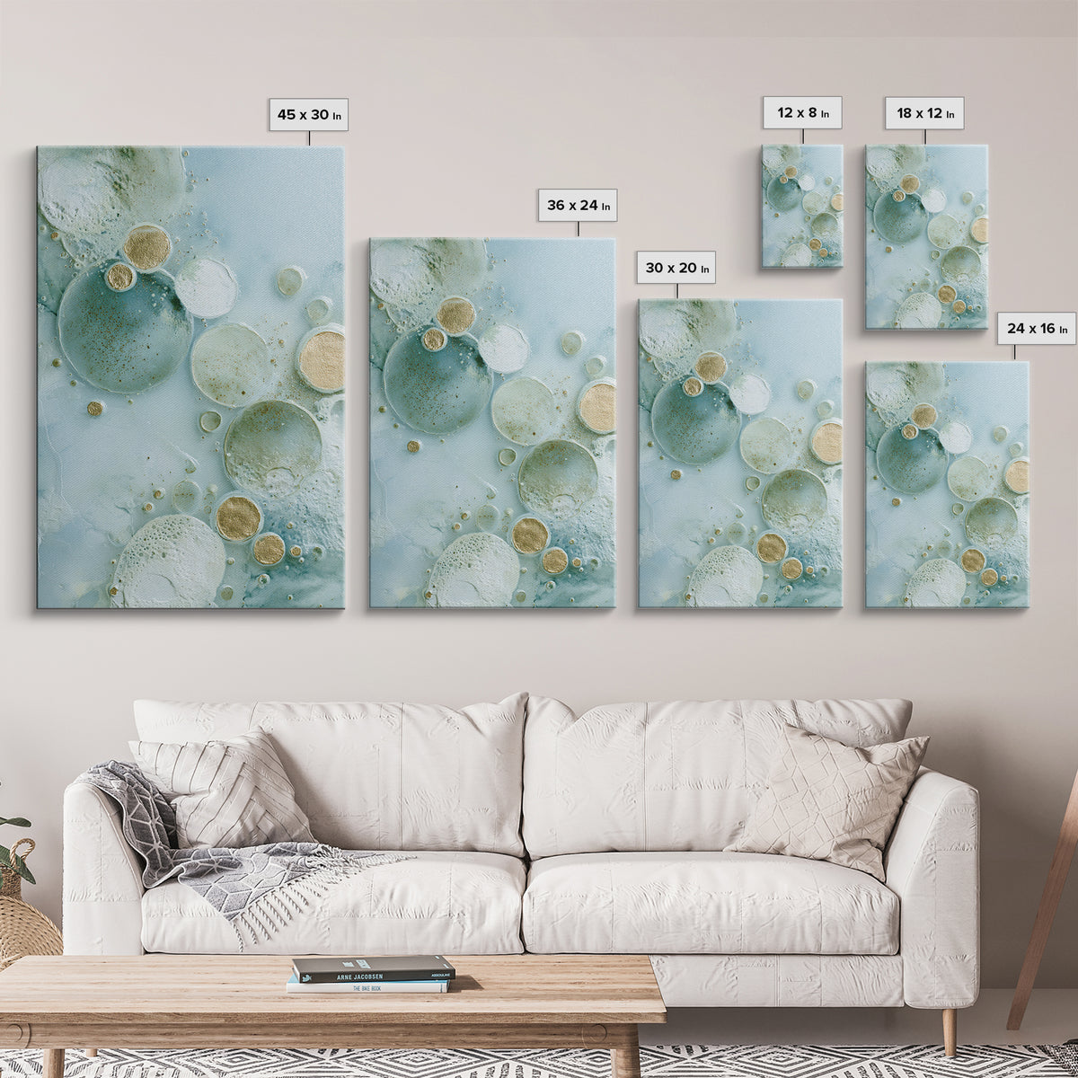 Abstract Cells and Circles as Soothing Pattern Canvas Print, Medical Office Art, Minimalist Art, Office Decor, Fine Art, Calm, MOA-2x3-61