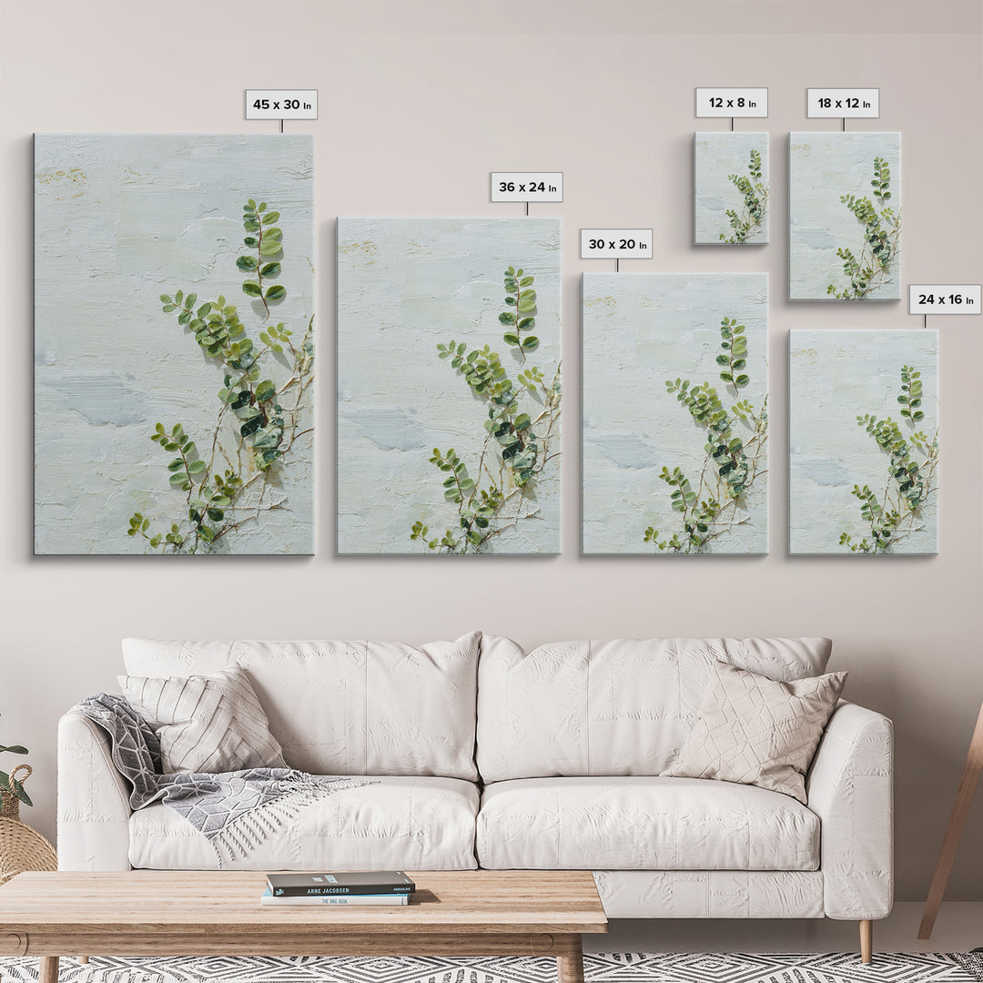 Minimal Green Fern Specimen Framed Canvas Print, Medical Office Art, Room Decor, Office Decor, Calm, Medical Student Gift, MOA-2x3-64