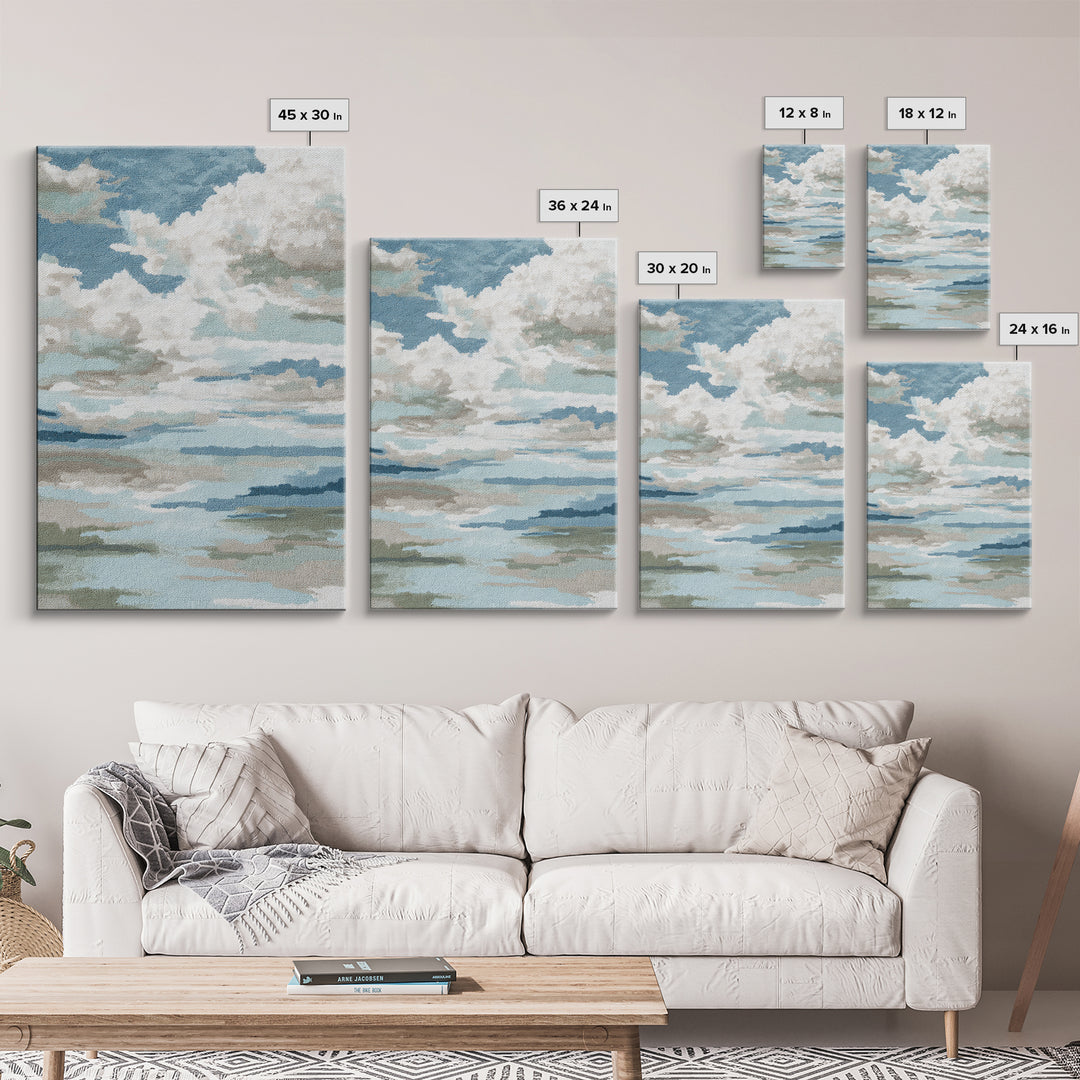 Sky and Cloud Scene Canvas Print, Medical Office Art, Teal Wall Art, Office Decor, Fine Art, Calm, Anatomy Art, Brain Art, MOA-2x3-65