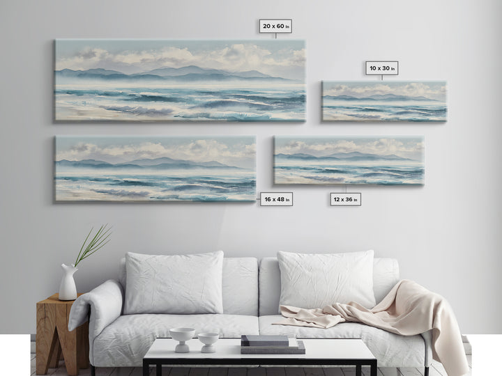 Coastal Shells and Water Study Framed Canvas Print, Medical Office Art, Heart Anatomy Print, Office Decor, Fine Art, Calm, MOA-3x1-12