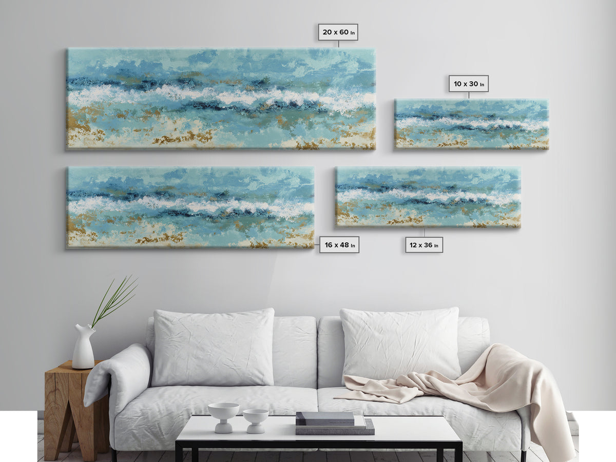 Calming Blue Abstract Framed Canvas Print, Medical Office Art, Brain Poster, Office Decor, Abstract Art, Calm, Medical School, MOA-3x1-17