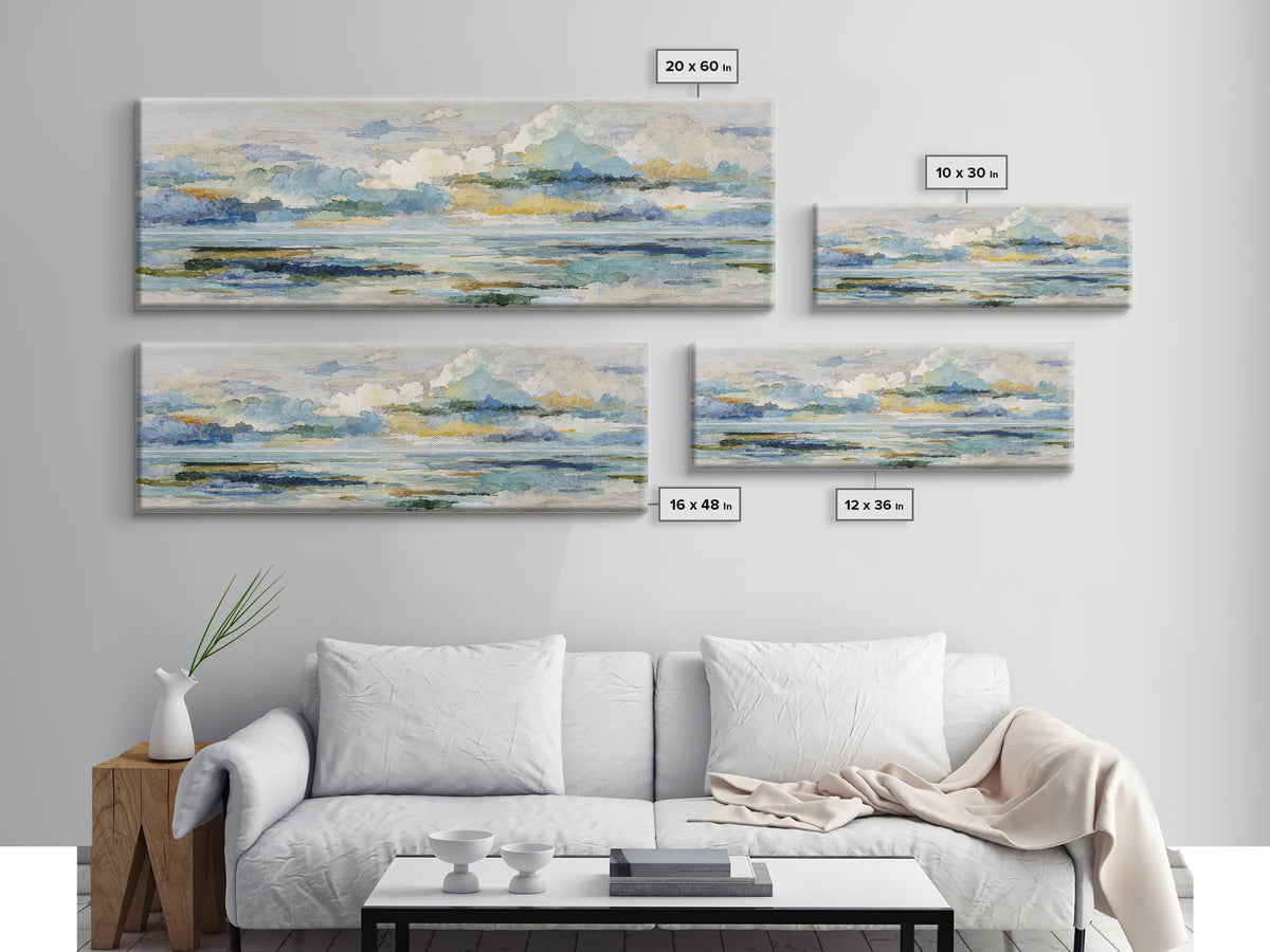 Sky and Cloud Scene Canvas Print, Medical Office Art, Medical Wall Art, Office Decor, Abstract Art, Calm, Neutral Decor, MOA-3x1-25