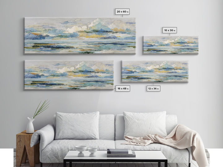 Sky and Cloud Scene Canvas Print, Medical Office Art, Medical Wall Art, Office Decor, Abstract Art, Calm, Neutral Decor, MOA-3x1-25