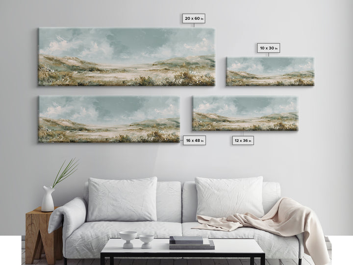 Sunlit Meadow with Wildflowers and Calm Mood Canvas Print, Medical Office Art, Anatomy Art, Office Decor, Watercolor Art, Calm, MOA-3x1-4