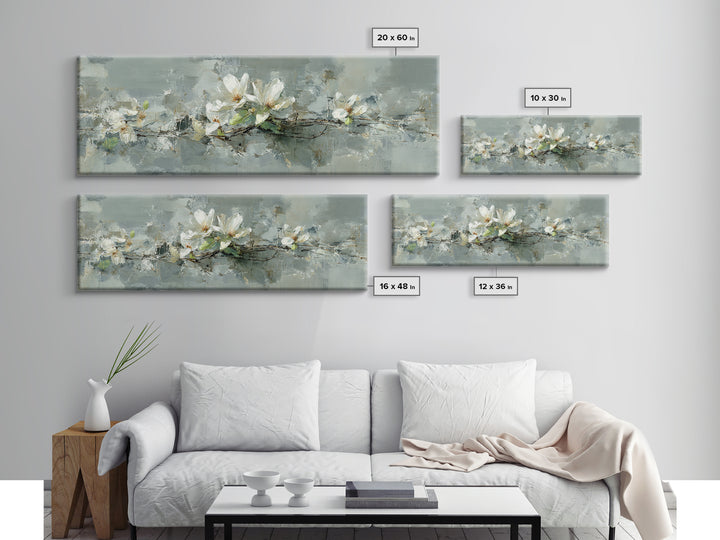 White Orchid on Gray Stone Surface Canvas Print, Medical Office Art, Medical Decor, Office Decor, Fine Art, Calm, Science Art, MOA-3x1-46
