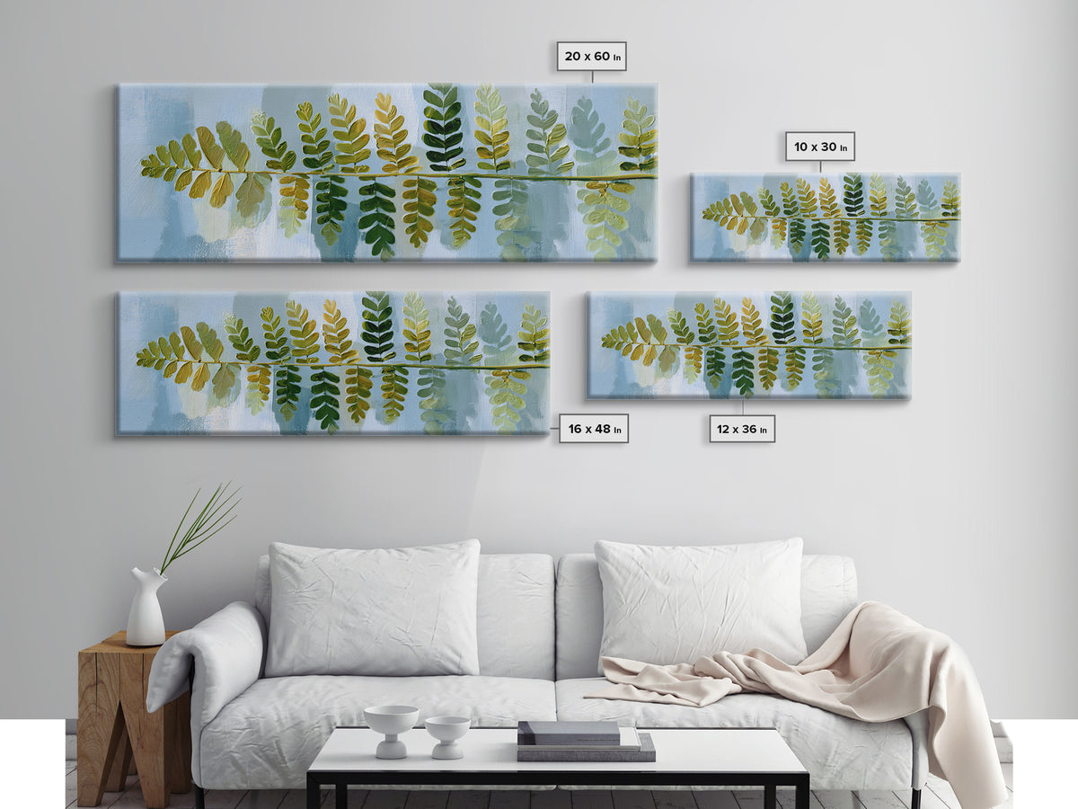 Minimal Green Fern Specimen Canvas Print, Medical Office Art, Art Print, Office Decor, Fine Art, Calm, Printable Art, MOA-3x1-48