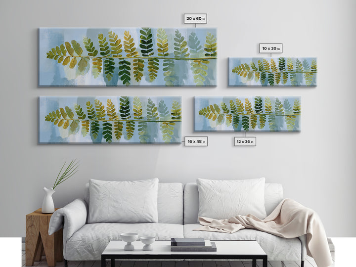 Minimal Green Fern Specimen Canvas Print, Medical Office Art, Art Print, Office Decor, Fine Art, Calm, Printable Art, MOA-3x1-48