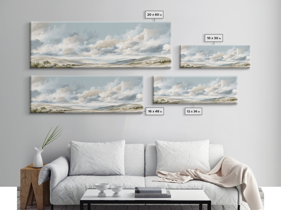 Large Neutral Landscape Framed Canvas Print, Medical Office Art, Textured Painting, Office Decor, Oil Painting, Calm, MOA-3x1-56