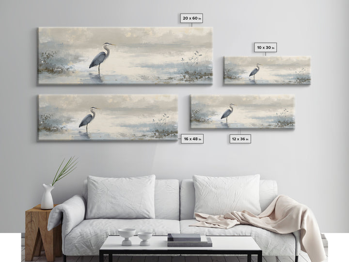 Blue Heron Standing Canvas Print, Medical Office Art, Educational Poster, Office Decor, Fine Art, Calm, Fine Art Print, MOA-3x1-6