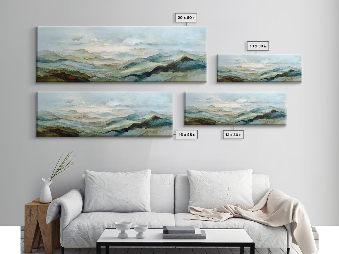 Soft Mountain Landscape Canvas Print, Medical Office Art, Medical Office Decor, Office Decor, Fine Art, Calm, Nurse Wall Art, MOA-3x1-66