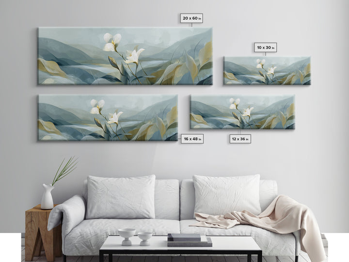 White Orchid on Gray Stone Surface Canvas Print, Medical Office Art, Art Print, Office Decor, Oil Painting, Calm, Printable Art, MOA-3x1-70