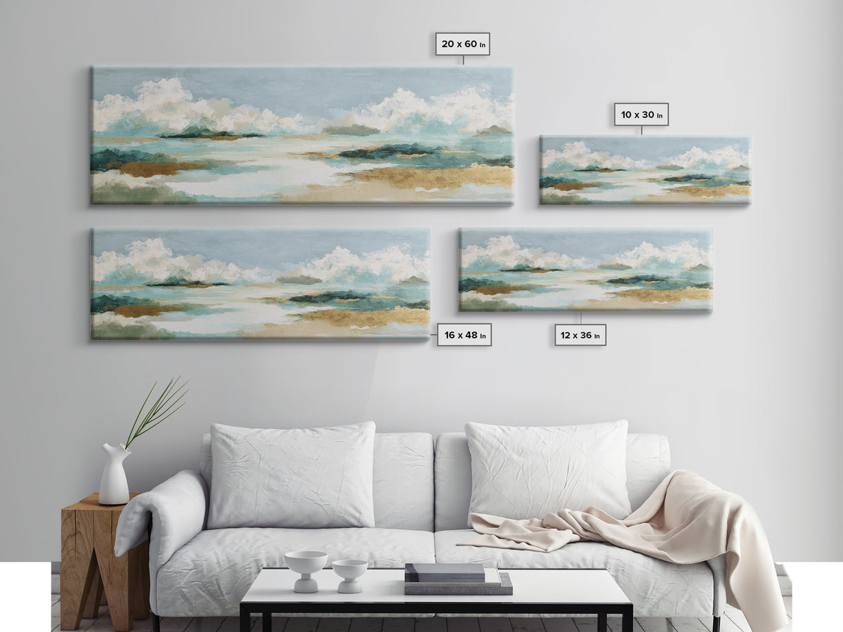 Sky and Cloud Scene Framed Canvas Print, Medical Office Art, School Nurse Art, Office Decor, Fine Art, Calm, Luxury Decor, MOA-3x1-73