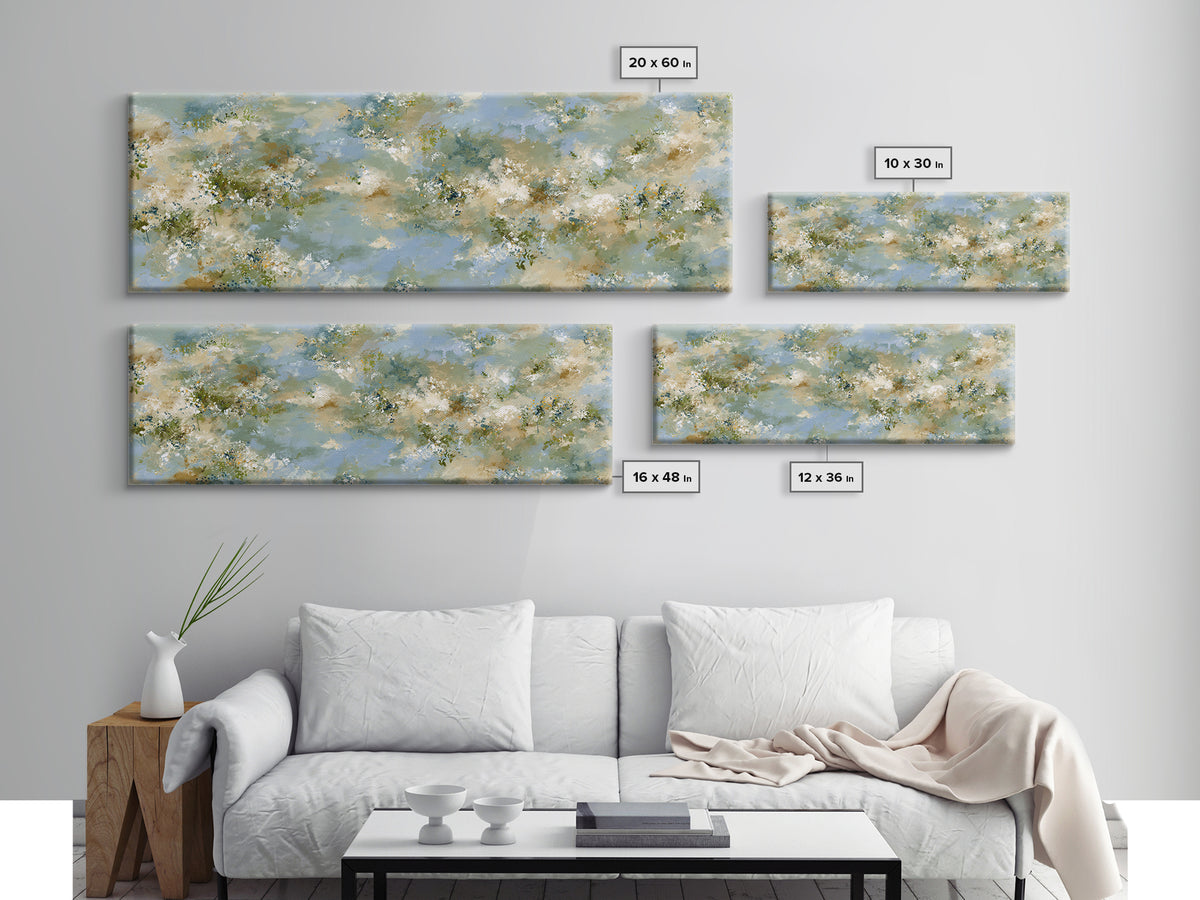 Sunlit Meadow with Wildflowers and Calm Mood Canvas Print, Medical Office Art, Home Decor, Office Decor, Oil Painting, Calm, MOA-3x1-76