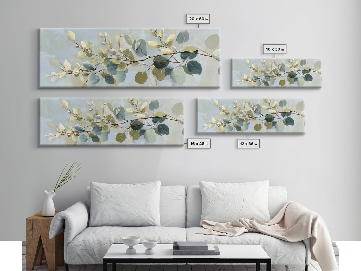 Botanical Eucalyptus Branch Canvas Print, Medical Office Art, Room Decor, Office Decor, Fine Art, Calm, Medical Student Gift, MOA-3x1-91