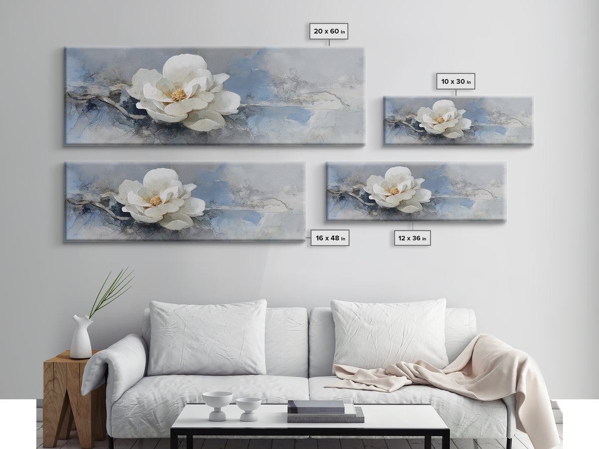 White Orchid on Gray Stone Surface Canvas Print, Medical Office Art, Brain Poster, Office Decor, Fine Art, Calm, Medical School, MOA-3x1-94