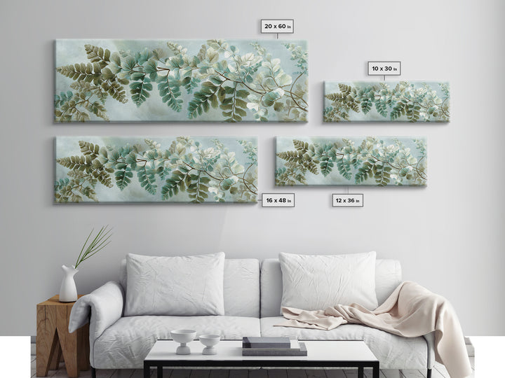 Minimal Green Fern Specimen Canvas Print, Medical Office Art, Neutral Decor, Office Decor, Fine Art, Calm, Wall Art, Home Decor, MOA-3x1-96