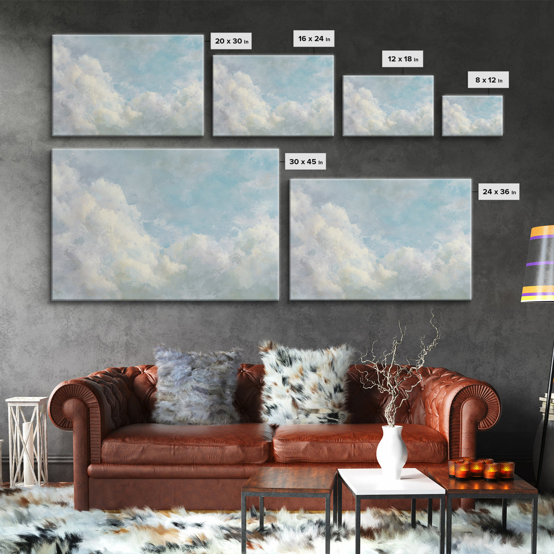 Sky and Cloud Scene Canvas Print, Medical Office Art, Educational Poster, Office Decor, Oil Painting, Calm, Fine Art Print, MOA-3x2-37