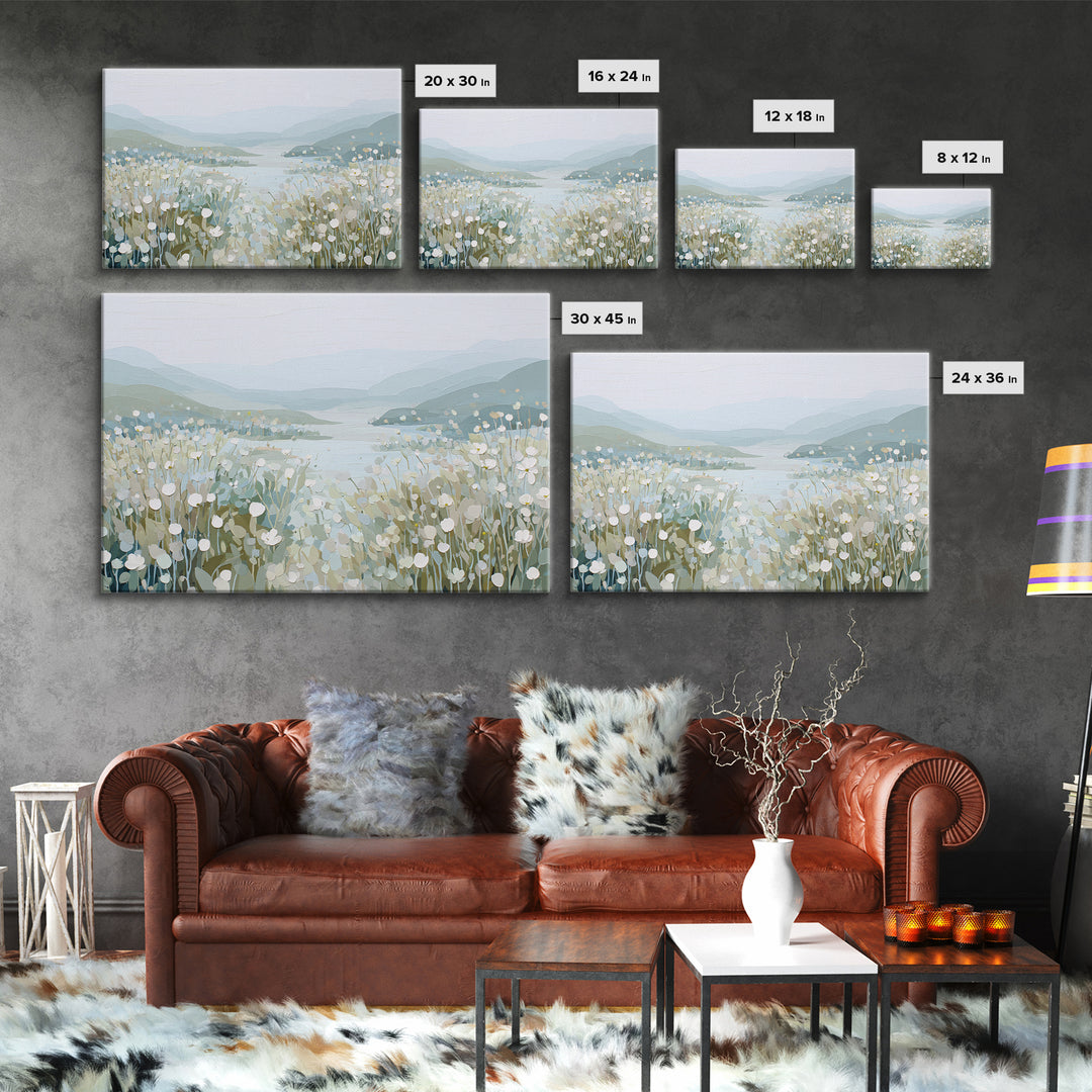 Sunlit Meadow with Wildflowers and Calm Mood Canvas Print, Medical Office Art, Medical Wall Art, Office Decor, Calm, Room Decor, MOA-3x2-40