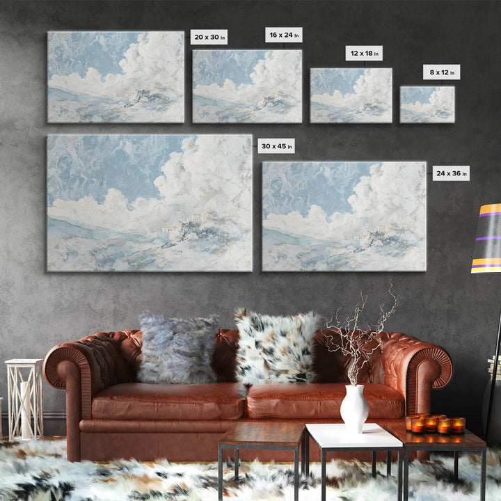 Subtle Marble Texture Framed Canvas Print, Medical Office Art, Room Decor, Office Decor, Oil Painting, Calm, MOA-3x2-47