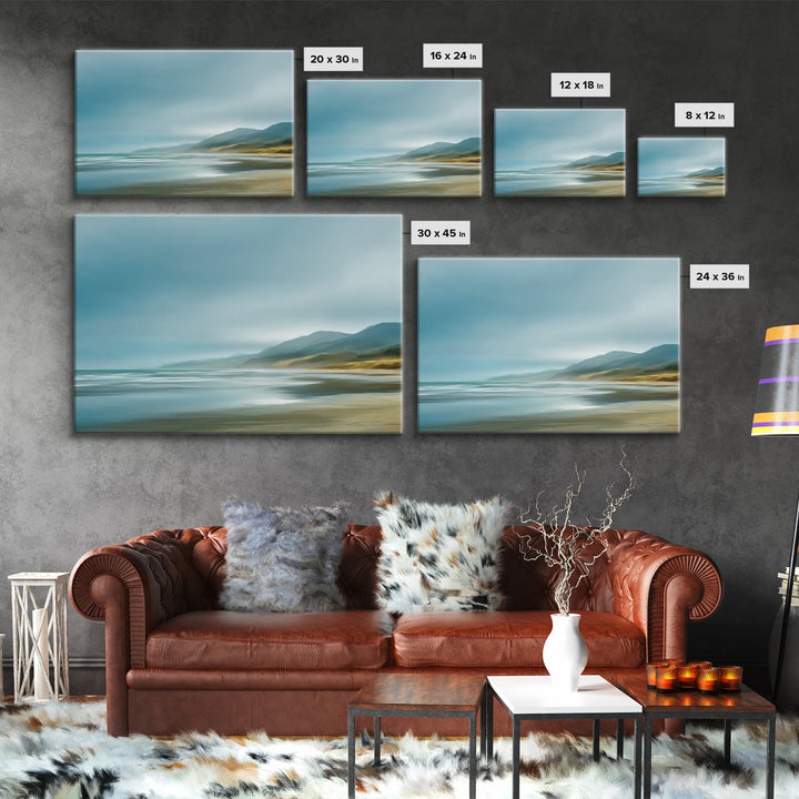 Coastal Shells and Water Study Canvas Print, Medical Office Art, Educational Poster, Office Decor, Calm, Fine Art Print, MOA-3x2-48