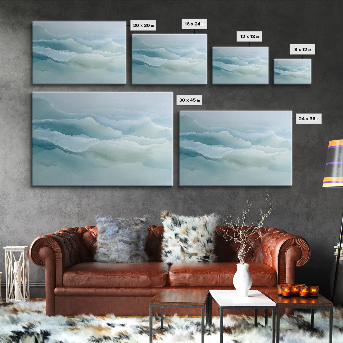 Calming Blue Abstract Canvas Print, Medical Office Art, School Nurse Art, Office Decor, Abstract Art, Calm, Luxury Decor, MOA-3x2-53