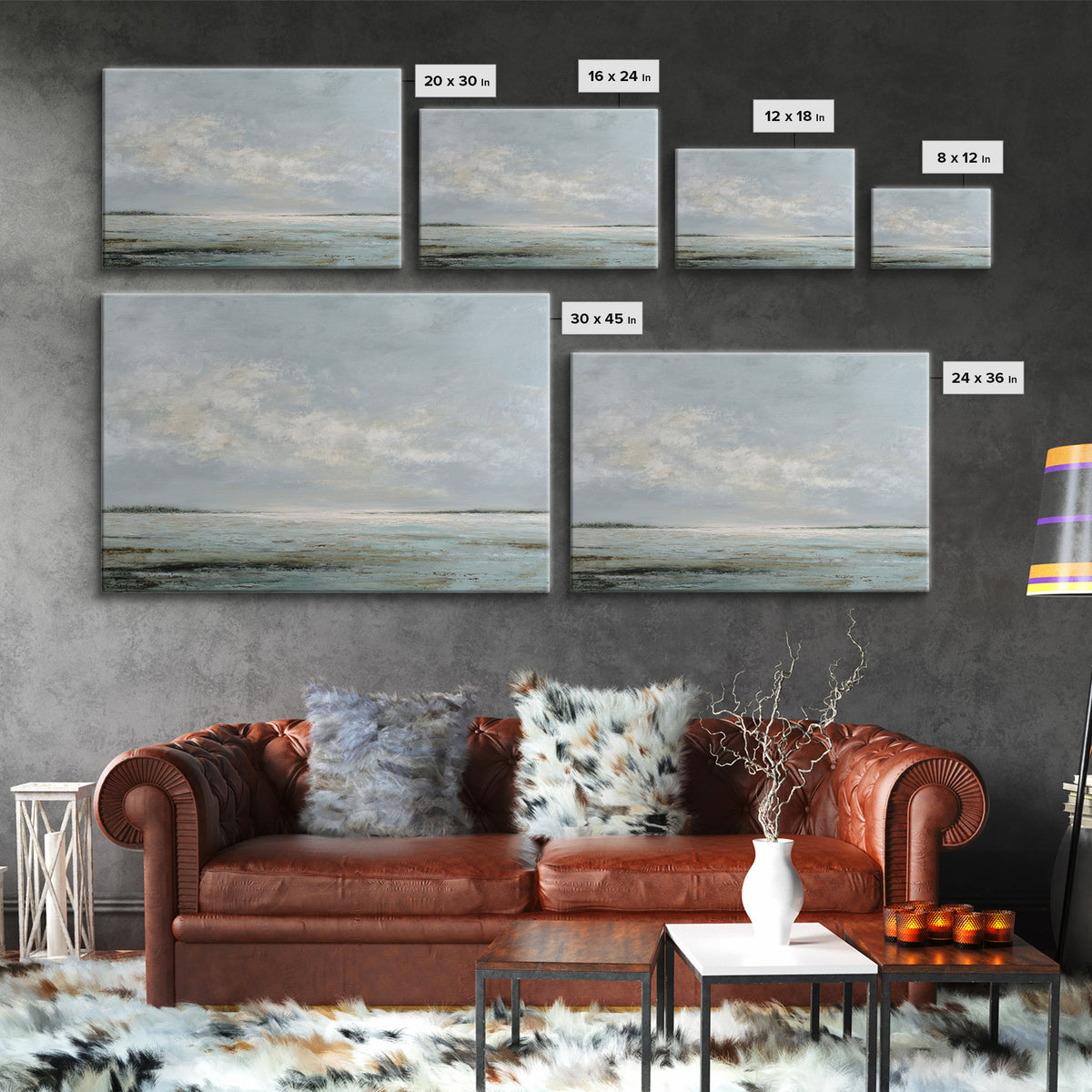 Large Neutral Landscape Canvas Print, Medical Office Art, Neutral Decor, Office Decor, Oil Painting, Calm, Wall Art, Home Decor, MOA-3x2-68
