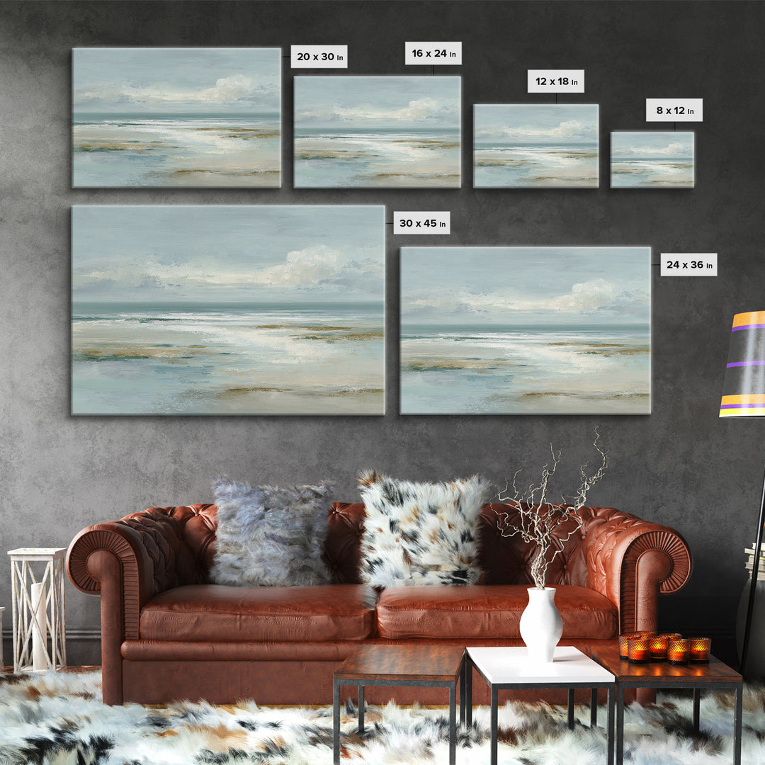 Peaceful Ocean Horizon Framed Canvas Print, Medical Office Art, Animal Art, Office Decor, Fine Art, Calm, Heart Anatomy Print, MOA-3x2-8