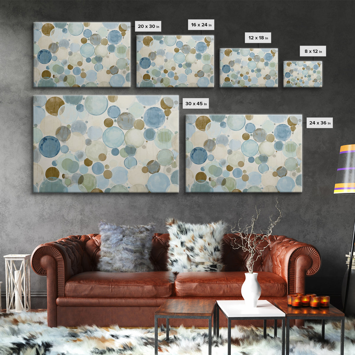 Abstract Cells and Circles as Soothing Pattern Framed Canvas Print, Medical Office Art, Biology Art, Office Decor, Abstract Art, MOA-3x2-81