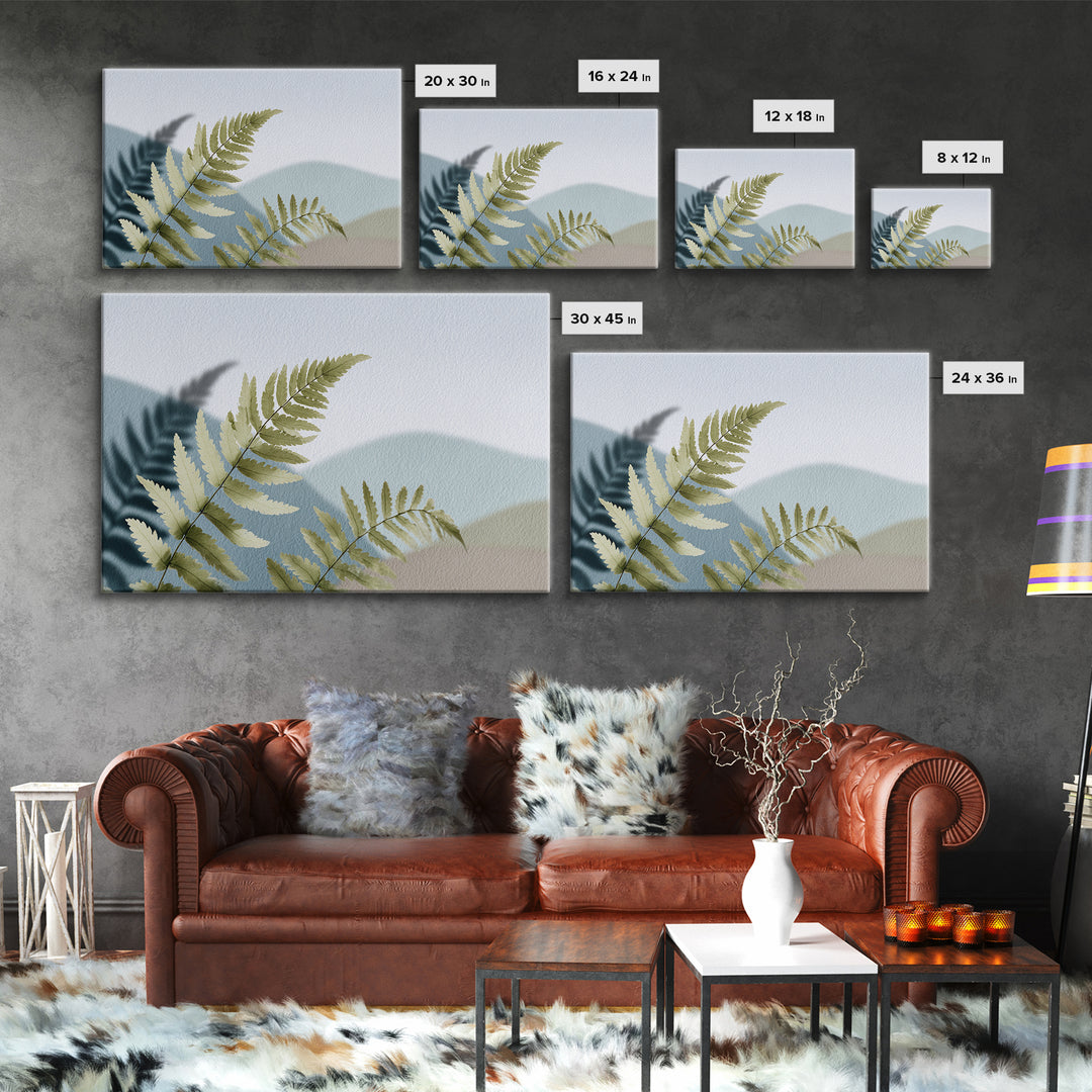 Minimal Green Fern Specimen Canvas Print, Medical Office Art, Boho Decor, Office Decor, Fine Art, Calm, Printable Wall Art, MOA-3x2-84