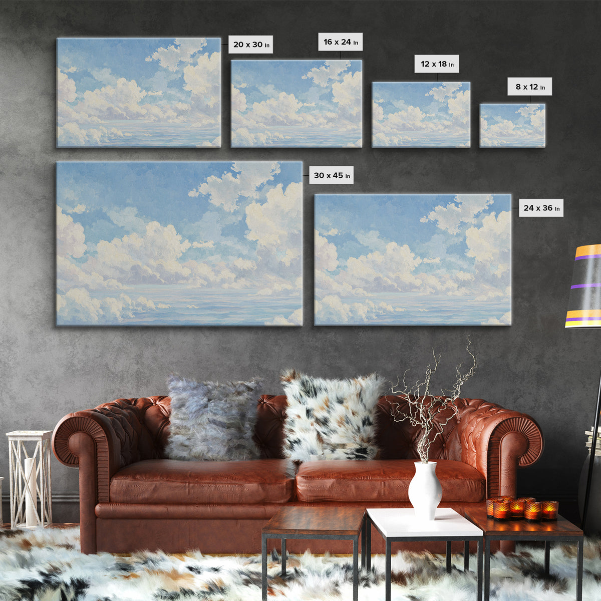 Sky and Cloud Scene Framed Canvas Print, Medical Office Art, Nurse Wall Art, Office Decor, Fine Art, Calm, Room Decor, MOA-3x2-85