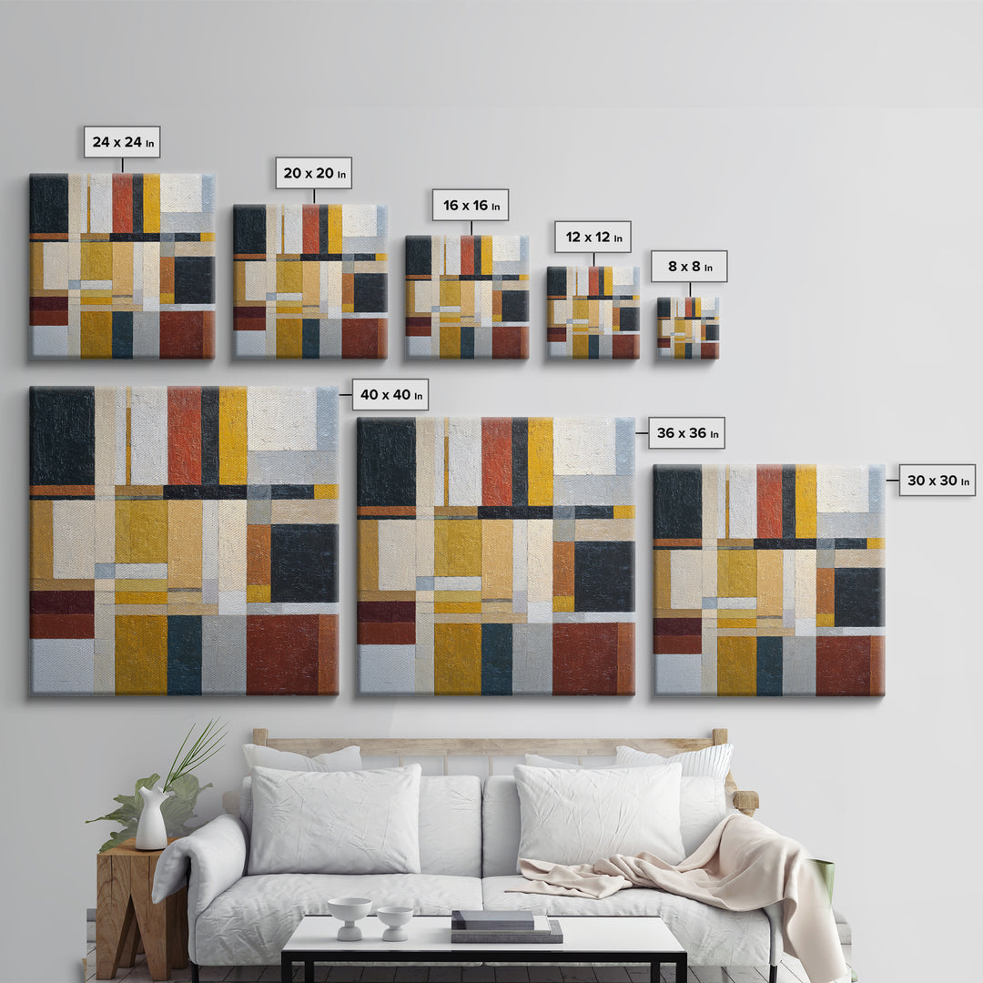 Urban Window Grid Transformed into Abstraction Framed Canvas Print, Modern Art, Art, Living Room Decor, Fine Art, Modern, MOD-1x1-12