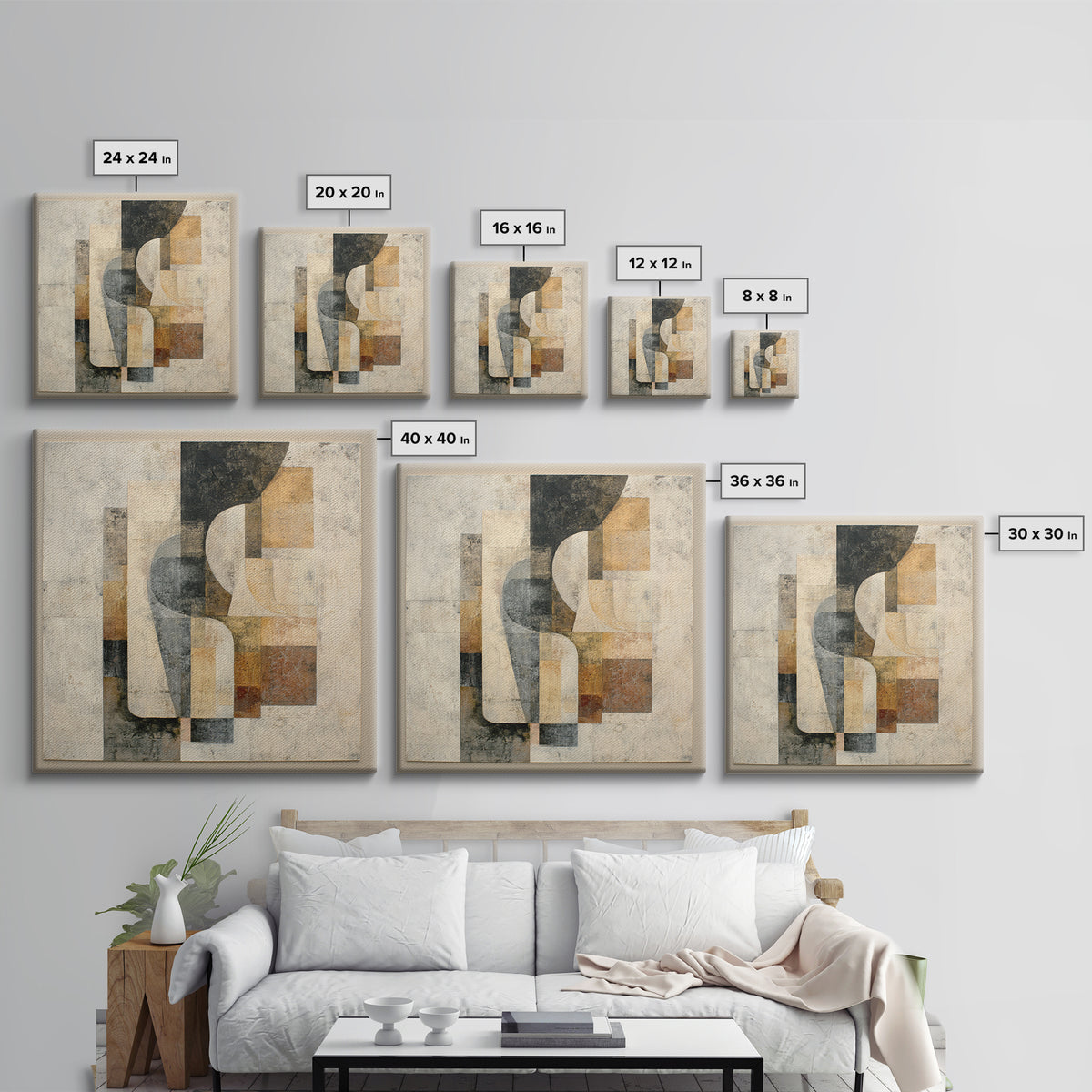 Fragmented Figure Study Framed Canvas Print, Modern Art, Gallery Decor, Living Room Decor, Fine Art, Modern, Contemporary Art, MOD-1x1-65