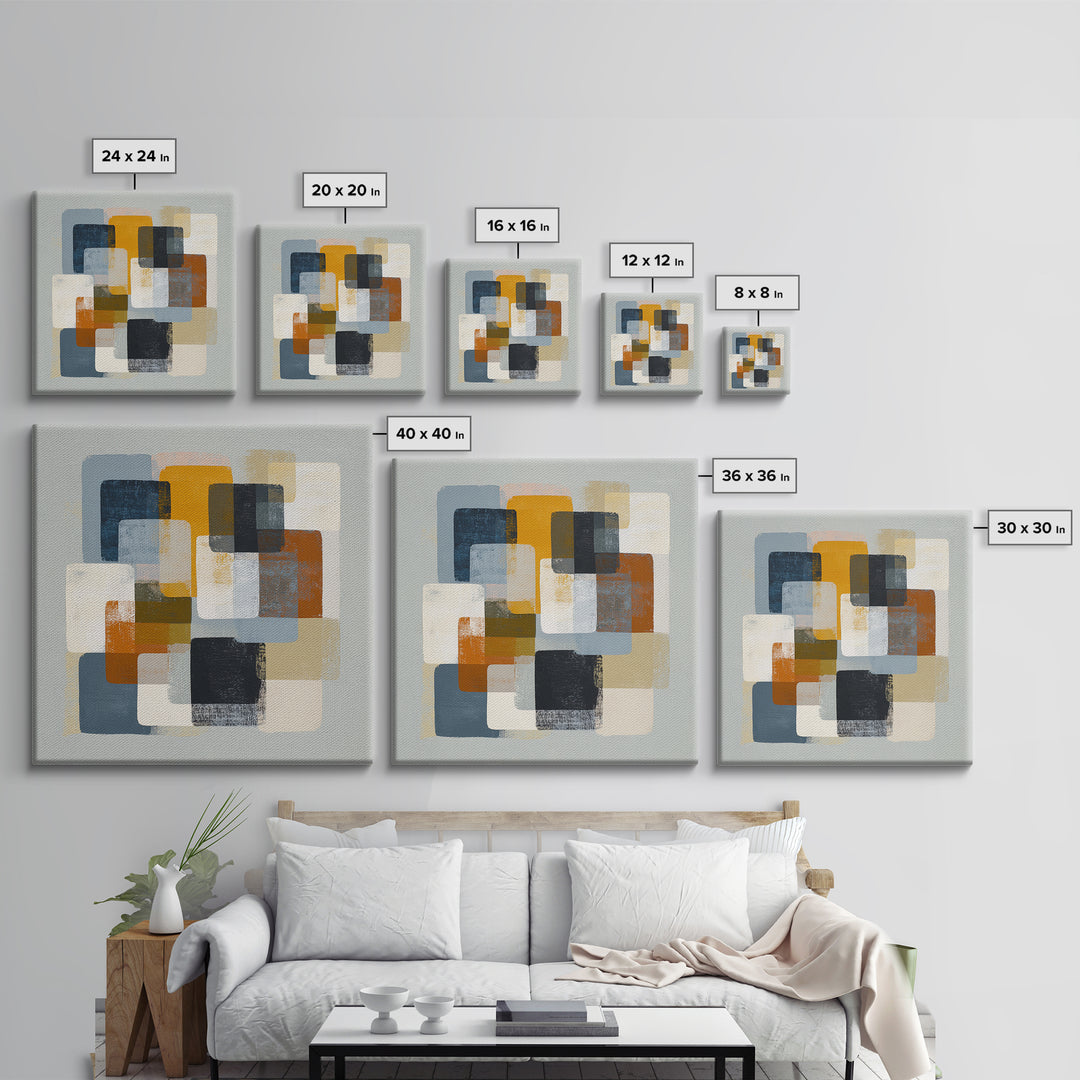 High Contrast Gallery Abstract Framed Canvas Print, Modern Art, Set of 3 Prints, Living Room Decor, Fine Art, Modern, MOD-1x1-72