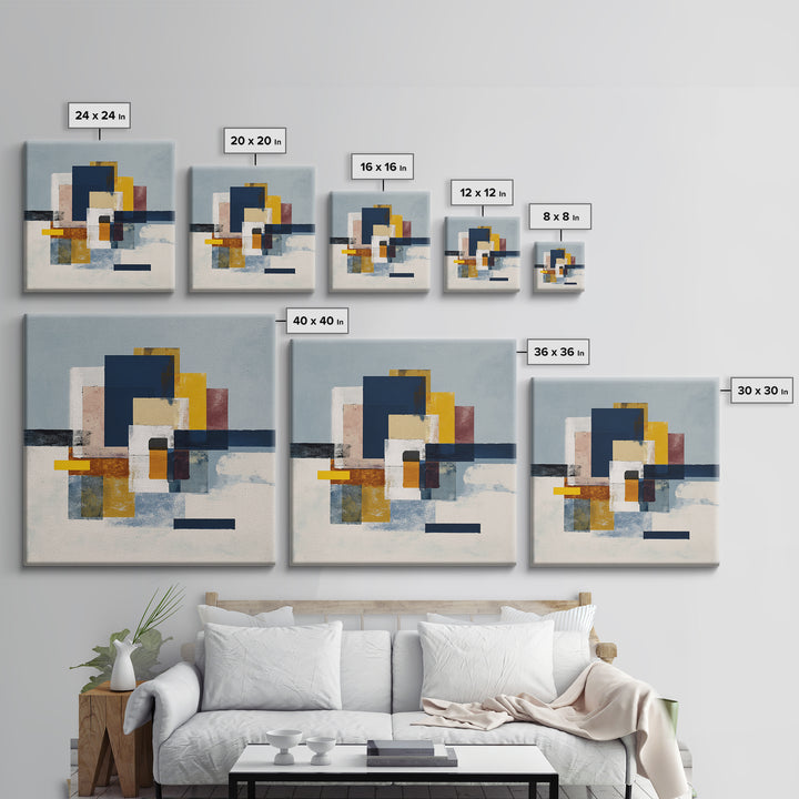 Bold Abstract Composition Framed Canvas Print, Modern Art, Art Print, Living Room Decor, Abstract Art, Modern, MOD-1x1-73