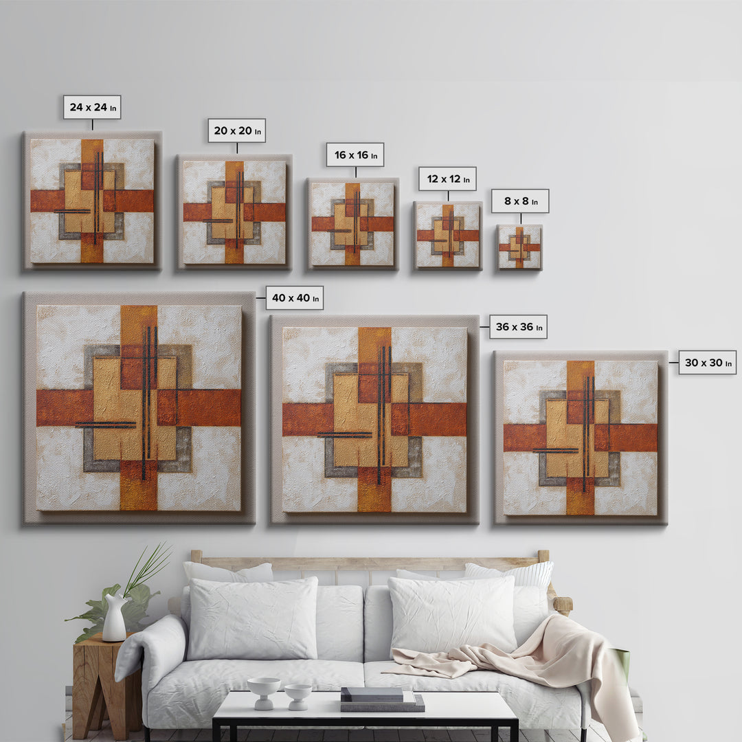 Urban Window Grid Transformed into Abstraction Canvas Print, Modern Art, Mid Century Modern Art, Living Room Decor, Modern, MOD-1x1-84