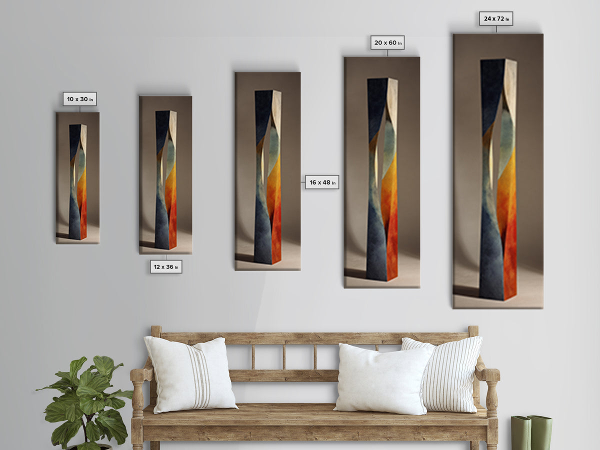 Minimal Sculpture Shapes Painted Framed Canvas Print, Modern Art, Luxury Decor, Living Room Decor, Modern, Digital Art, MOD-1x3-20
