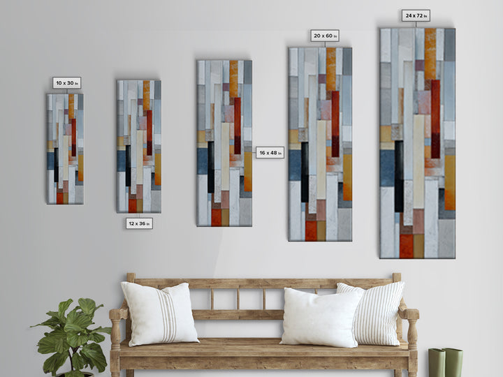 Urban Window Grid Transformed into Abstraction Canvas Print, Modern Art, Wall Art, Living Room Decor, Abstract Art, Modern, MOD-1x3-48